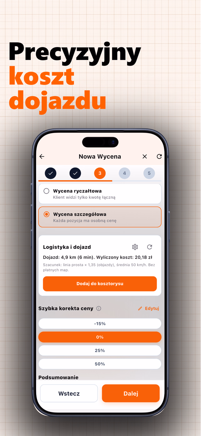 Precyzyjny koszt dojazdu
